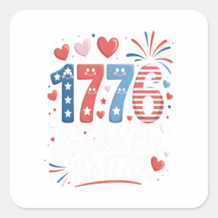 Sparkle like It's 1776 4. Juli Feuerwerk Quadratischer Aufkleber