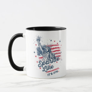 Sparkle like It's 1776, Patriotic Design, American Tasse