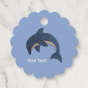 Sparkle Look Dark Blue White Jumping Dolphin Geschenkanhänger