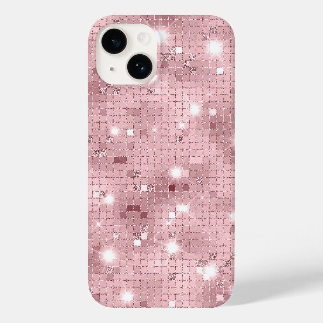 Sparkle Luxus Pink Case-Mate iPhone 14 Hülle (Rückseite)
