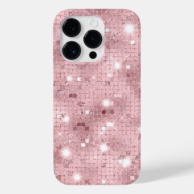 Sparkle Luxus Pink Case-Mate iPhone 14 Pro Hülle (Rückseite)