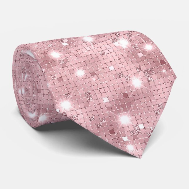 Sparkle Luxus Pink Krawatte (Gerollt)