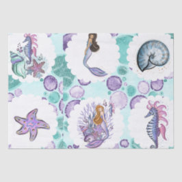 Sparkle Mermaid & Seepferd mit passender Rückseite Seidenpapier