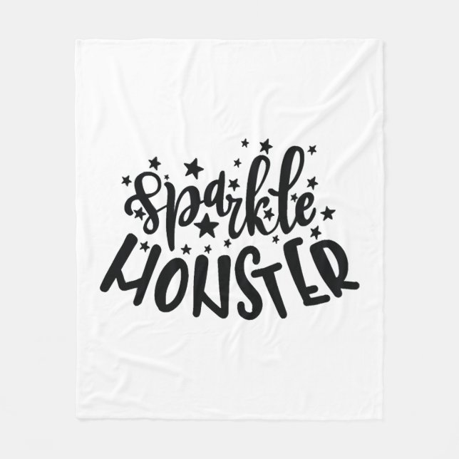 Sparkle Monster Halloween Fleecedecke (Vorderseite)
