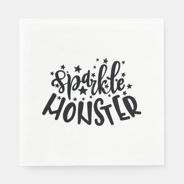 Sparkle Monster Halloween Serviette (Vorderseite)