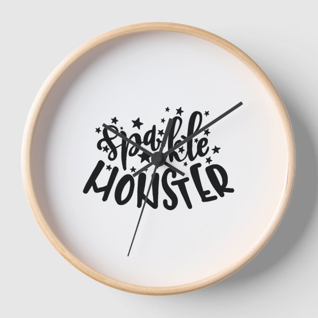 Sparkle Monster Halloween Uhr (Vorderseite)