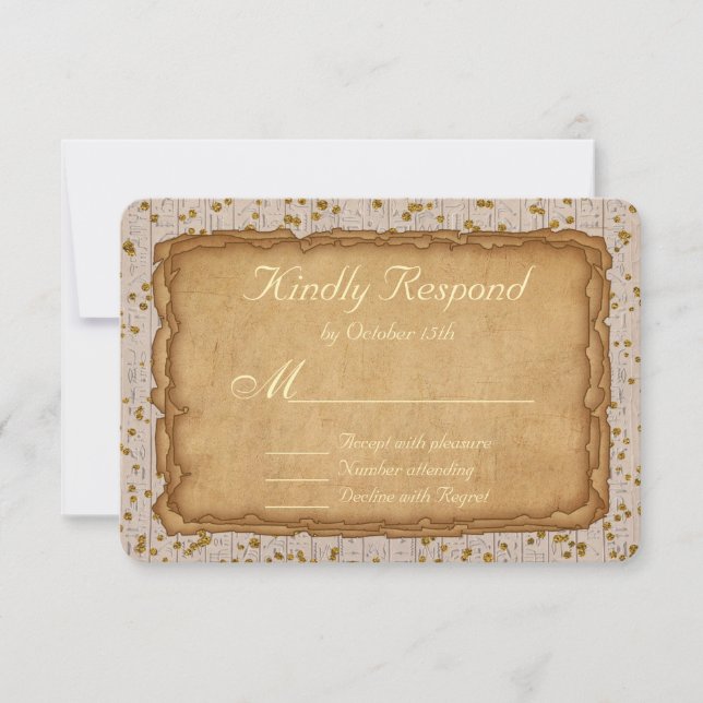 Sparkle Papyrus Alcient Wedding RSVP (Vorderseite)