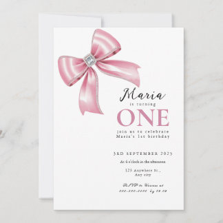 Sparkle Pink Coquette Bow 1. Einladung