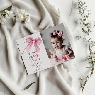 Sparkle Pink Coquette Bow 1. Einladung