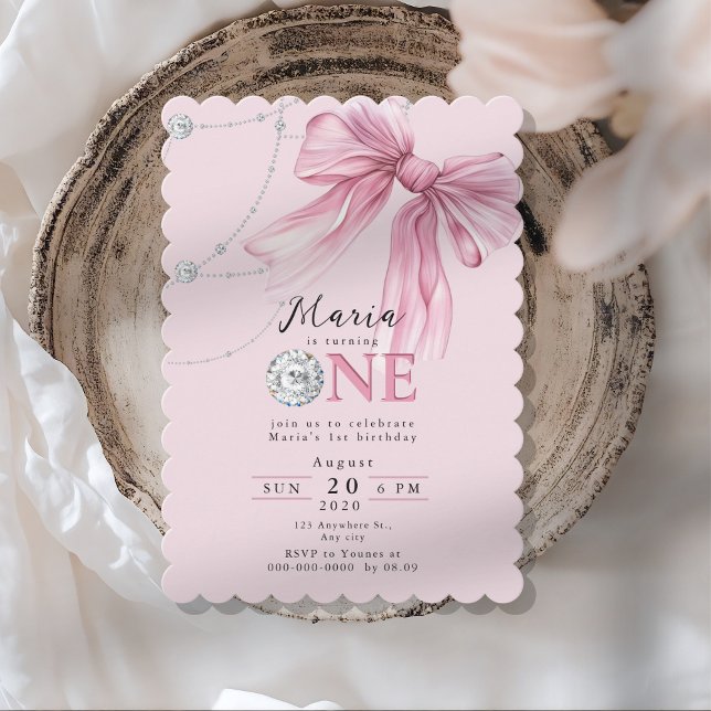 Sparkle Pink Coquette Bow 1. Einladung (Von Creator hochgeladen)