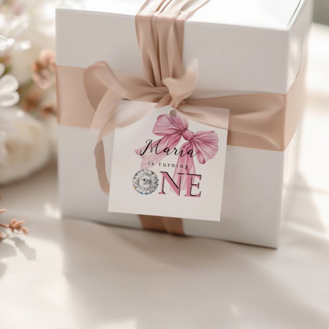 Sparkle Pink Coquette Bow 1. Geschenkanhänger (Von Creator hochgeladen)