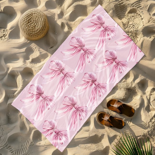 Sparkle Pink Coquette Bow 1. Strandtuch (Von Creator hochgeladen)