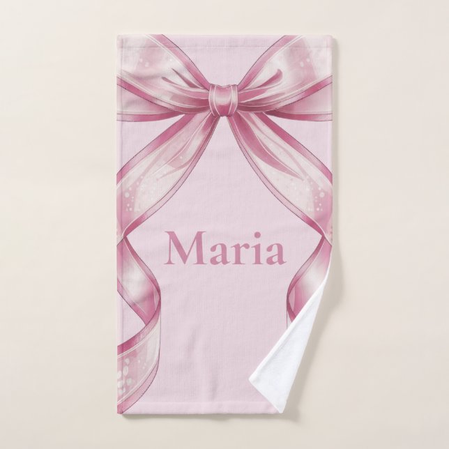 Sparkle Pink Coquette Bow 1st Handtuch (Handtuch)