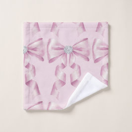 Sparkle Pink Coquette Bow 1st Waschlappen