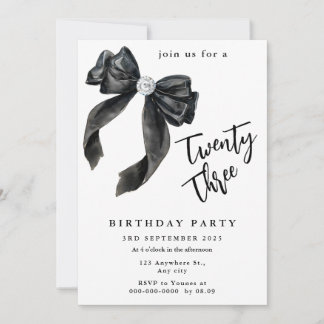 Sparkle Pink Coquette Bow Birthday Einladung