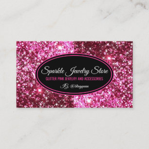 Sparkle Pink Glitz Glam Juwelier Visitenkarte