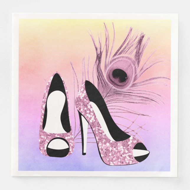 Sparkle Pink Pumps Extravagant Serviette (Vorderseite)