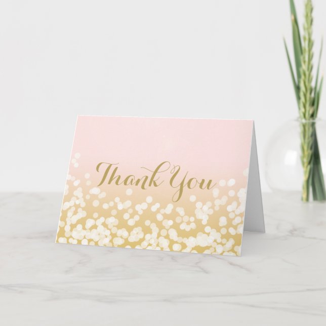 Sparkle Pink und Gold Vielen Dank Dankeskarte (Vorderseite)