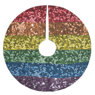 Sparkle Rainbow Glitzer Sequin Glam Trendy Polyester Weihnachtsbaumdecke
