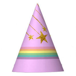 Sparkle Rainbow Unicorn Party Hat Partyhütchen