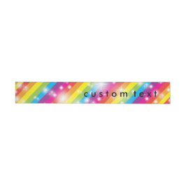 Sparkle-Regenbogen-Glitzer Streifen um die Etikett Rundum-Adressaufkleber