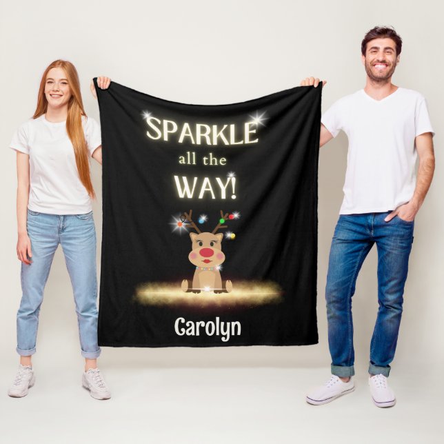 Sparkle Rentierweihnachtsfest Fleecedecke (Beispiel)