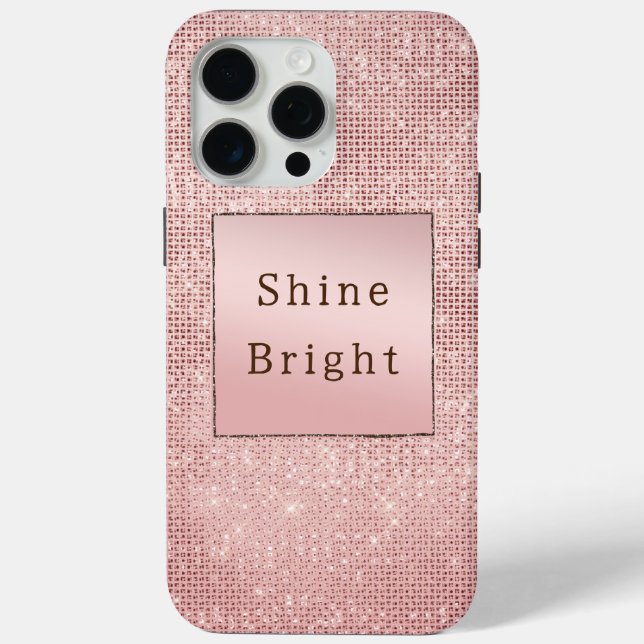 Sparkle Rose Gold Glam Brown Glitzer Case-Mate iPhone Hülle (Rückseite)