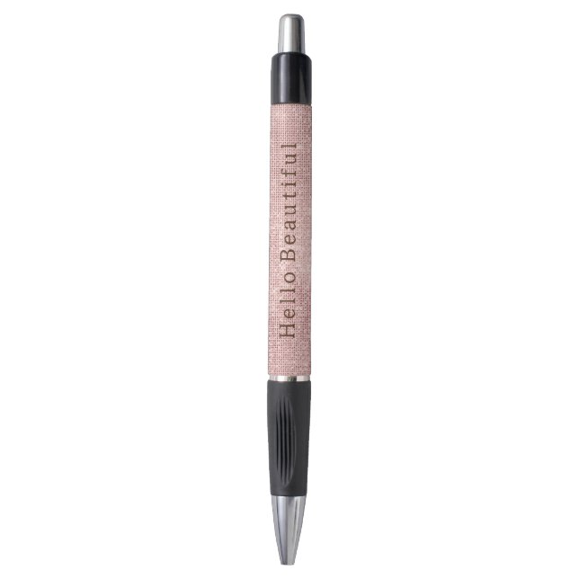 Sparkle Rose Gold Glam Brown Glitzer Kugelschreiber (Vorderseite Vertikal)