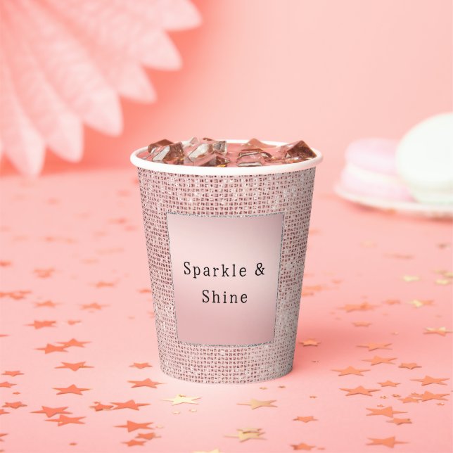 Sparkle Rose Gold Glam Brown Glitzer Pappbecher (Insitu)
