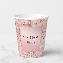 Sparkle Rose Gold Glam Brown Glitzer Pappbecher