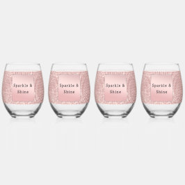 Sparkle Rose Gold Glam Brown Glitzer Weinglas Ohne Stiel