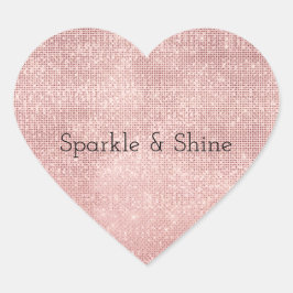 Sparkle Rose Gold Glam Herz-Aufkleber