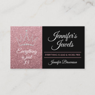 Sparkle Rose Gold Kronjuwelenzubehör Visitenkarte