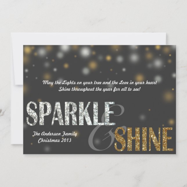 Sparkle & Shine Modern Holiday Card Feiertagskarte (Vorderseite)