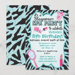 Sparkle Sleepover Spa Birthday Party Invitations