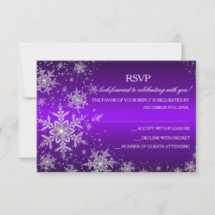 Sparkle Snowflake Lila Weihnachtsfest Party UAWG RSVP Karte