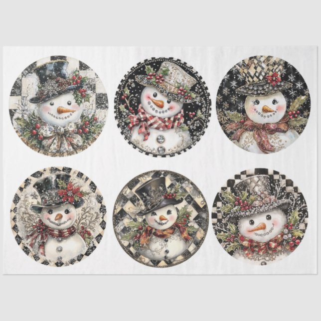 Sparkle Snowman Rounds Seidenpapier (Vorderseite)