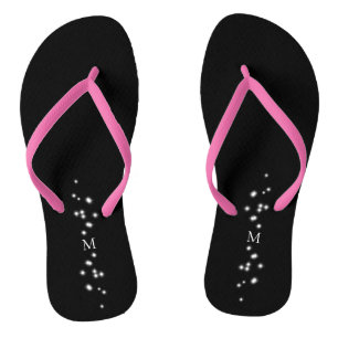 Sparkle Sparkle Little Star Black Starlight Flip Flops
