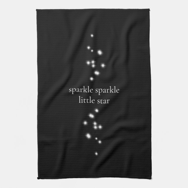Sparkle Sparkle Little Star Black Starlight Geschirrtuch (Vertikal)