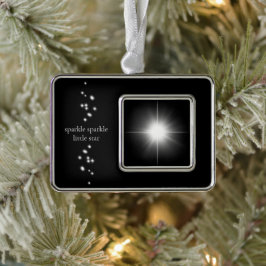 Sparkle Sparkle Little Star Black Starlight Rahmen-Ornament Silber