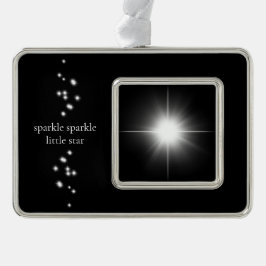 Sparkle Sparkle Little Star Black Starlight Rahmen-Ornament Silber