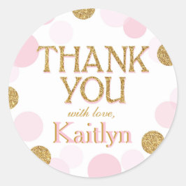 Sparkle Sprinkle Punkte Dankeschön Label Runder Aufkleber