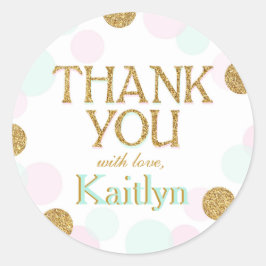 Sparkle Sprinkle Punkte Dankeschön Label Runder Aufkleber