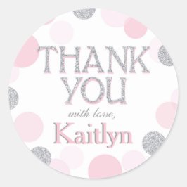Sparkle Sprinkle Punkte Dankeschön Label Runder Aufkleber