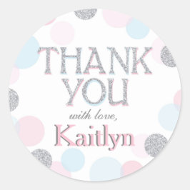 Sparkle Sprinkle Punkte Dankeschön Label Runder Aufkleber