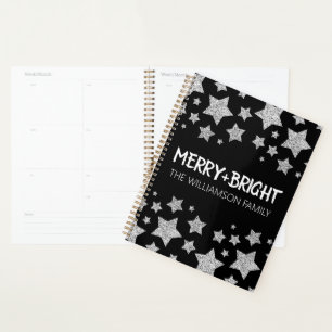 Sparkle Star Frohe helle Weihnachtssilber schwarz Planer
