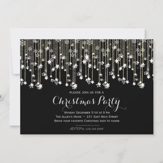 Sparkle Stars Chrismas Invitation (Devant)