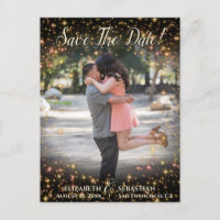 Sparkle Stars Foto Overlay Wedding Save the Date