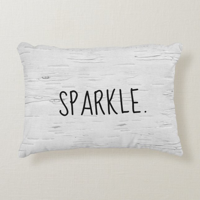 SPARKLE Text auf Birkenbaum Akzentkissen Dekokissen (Vorderseite)