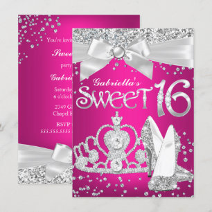 Sparkle Tiara & Heelses Sweet 16 Einladend Hot Pin Einladung